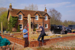 Setting the corner posts