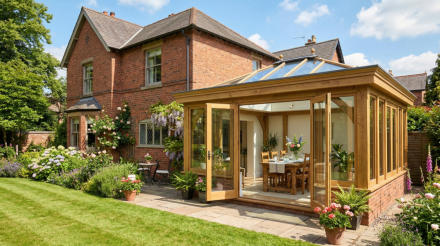 Traditional Flat Roof Oak Orangery