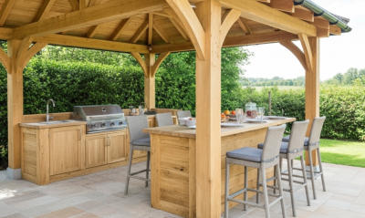 Oak Framed BBQ Cover