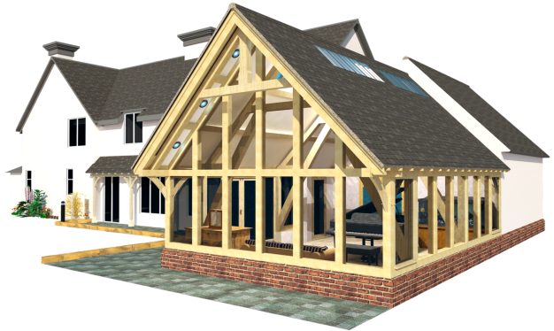 Glazed Gable Oak Garden Room
