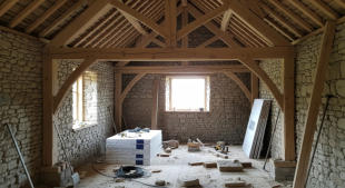 Oak Barn with Stone Cladding
