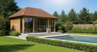 Oak Framed Poolside Building