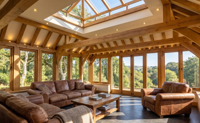 Oak Mansard Orangery with French Doors