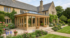 Traditional Flat Roof Oak Orangery